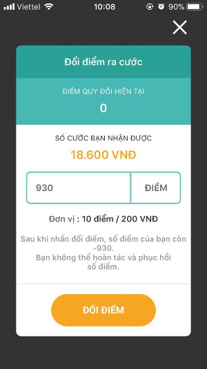 Đổi cước sang tiền 