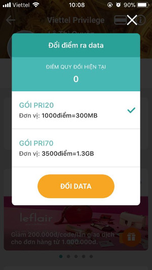 Đổi cước Data 