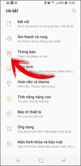 Thiết lập Thông báo