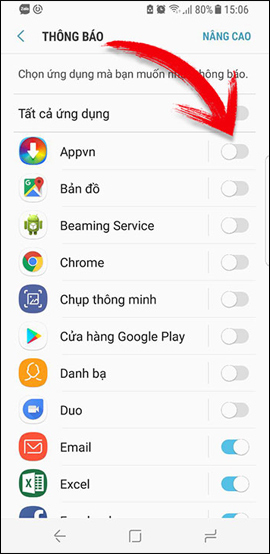 Tắt thông báo ứng dụng