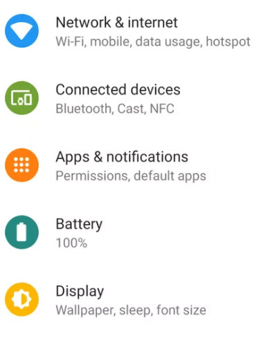 Phần menu cài đặt nhiều màu sắc hơn