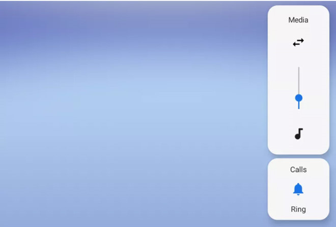 Thanh tăng giảm âm lượng được chuyển sang bên phải