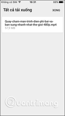 Danh sách dữ liệu tải xuống