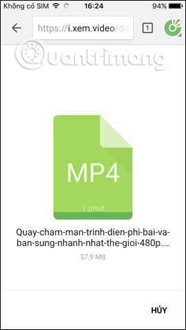 Quá trình tải video Cốc Cốc