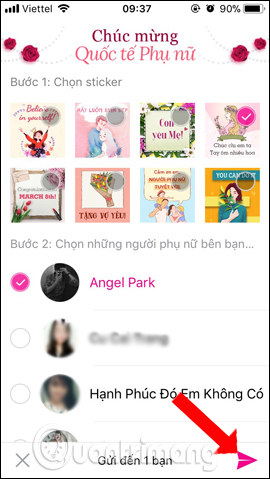 Gửi thiệp mừng 8/3