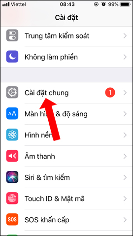 Cài đặt trên iPhone