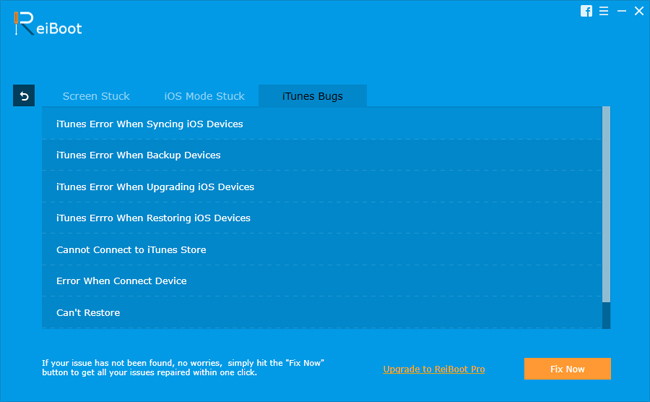 Reiboot sửa lỗi iTunes