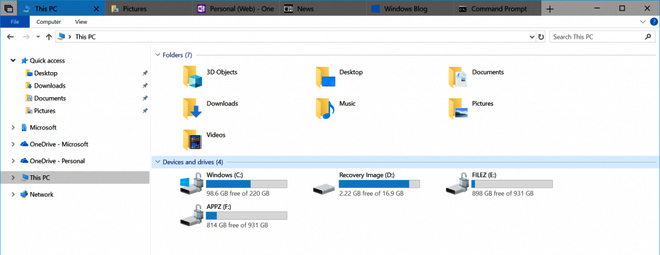 Tab trên File Explorer