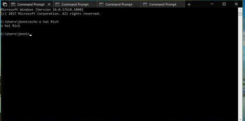 Tab trên Command Prompt