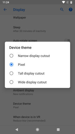 Settings > Display > Advanced > Device Theme để khám phá tùy chọn tai thỏ khác.
