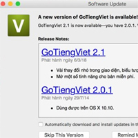 Mời tải về bản cập nhật mới của GoTiengViet trên macOS với nhiều thay đổi, ổn định hơn