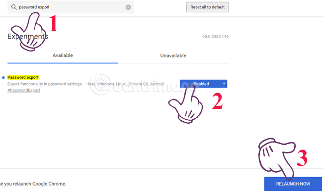 Kích hoạt tính năng xuất mật khẩu trên Chrome