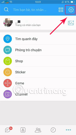 Chọn biểu tượng Cài đặt.