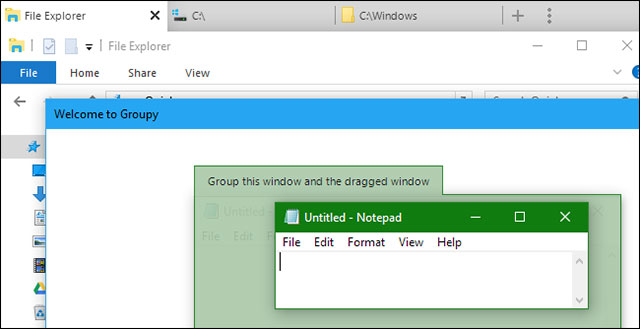 Dùng phần mềm Groupy để mở tab trên File Explorer
