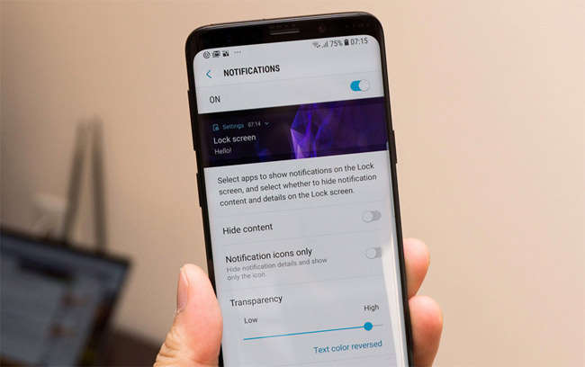 Chỉnh độ trong suốt cho Notification màn hình khóa.