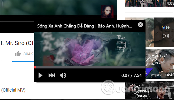 Thu nhỏ màn hình video