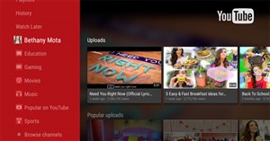 Ứng dụng YouTube trên Android TV được thiết kế lại