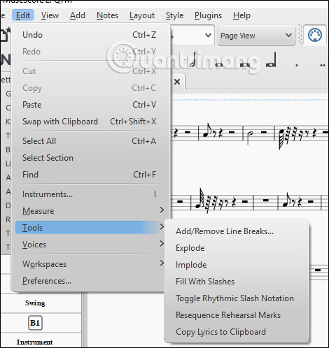 Chỉnh sửa bản nhạc 