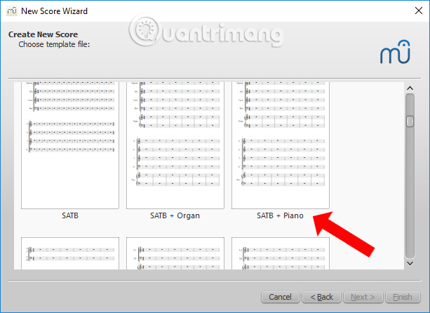 Chọn kiểu mẫu soạn nhạc 