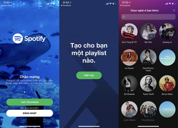 Giao diện Spotify trên iOS