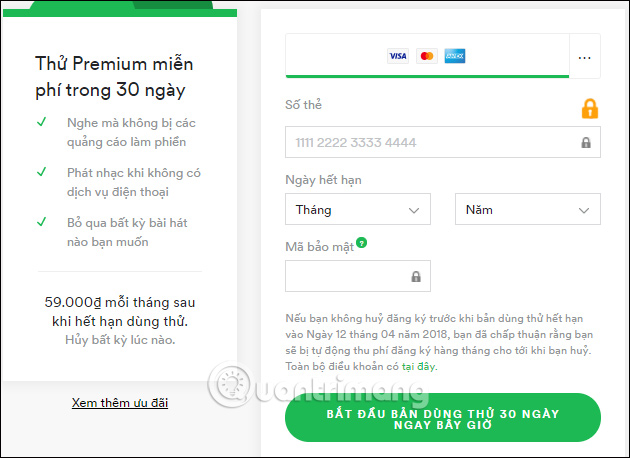 Mua bản Spotify mất phí
