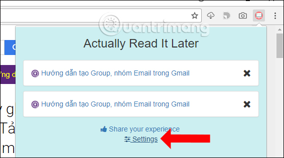 Nhấn chọn Settings