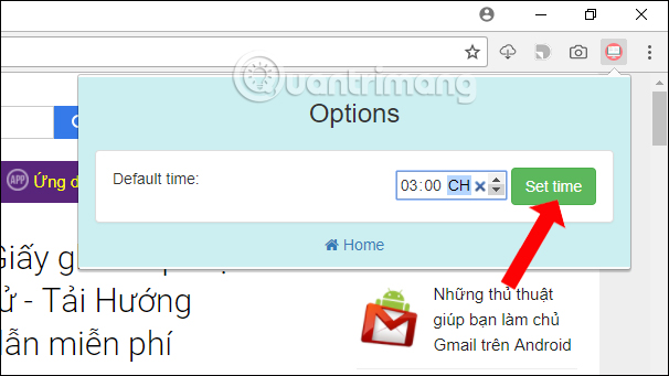 Thiết lập thời gian