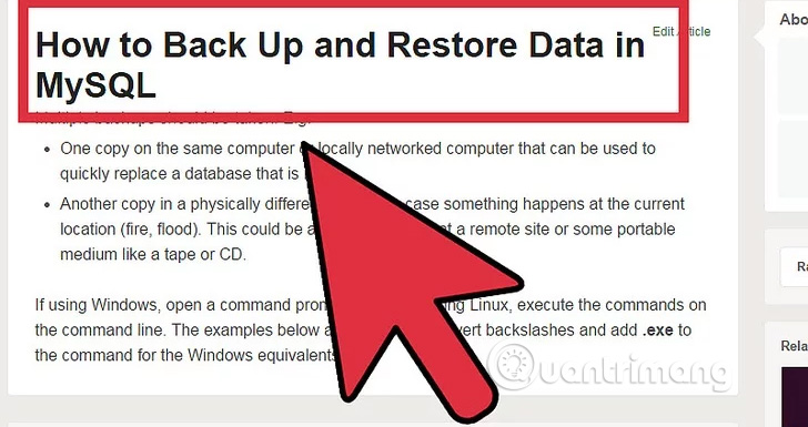 Sao lưu cơ sở dữ liệu MySQL