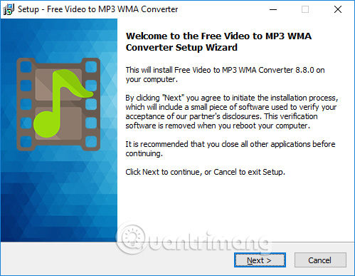 Cài phần mềm Free Video To MP3 WMA Converter 