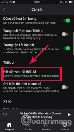 Chọn phần Kết nối với một thiết bị. 