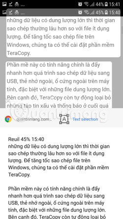 Kết quả chuyển ảnh thành chữ của Google Lens