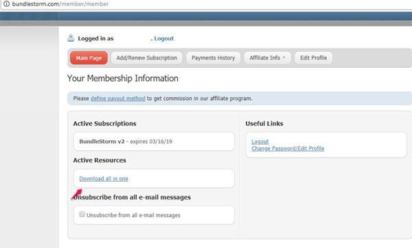 Click vào link được gửi đến