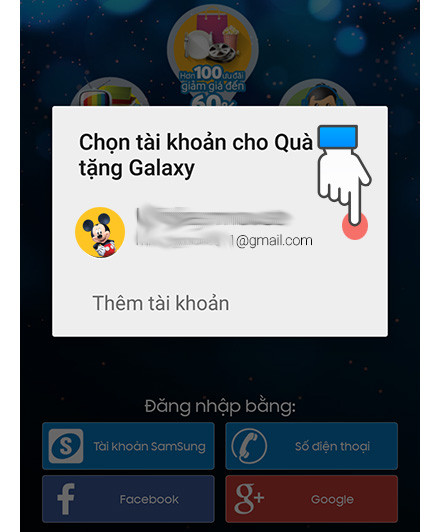 Ví dụ bạn chọn đăng nhập bằng Google
