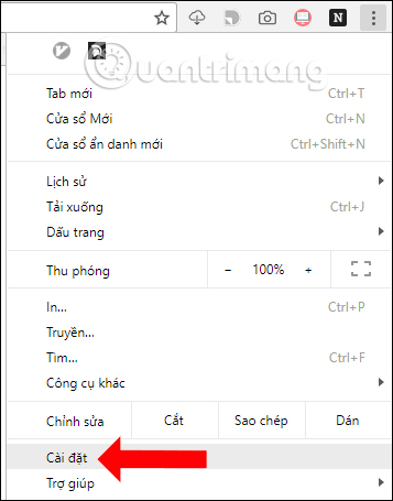 Cài đặt trên Chrome 