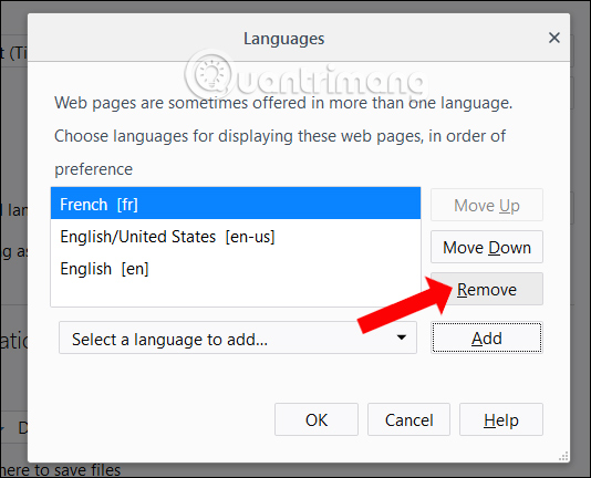 Xóa tiếng Pháp trên Firefox 
