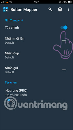 Bật tính năng tùy chỉnh.