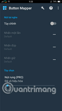 Tùy chỉnh nút tai nghe.