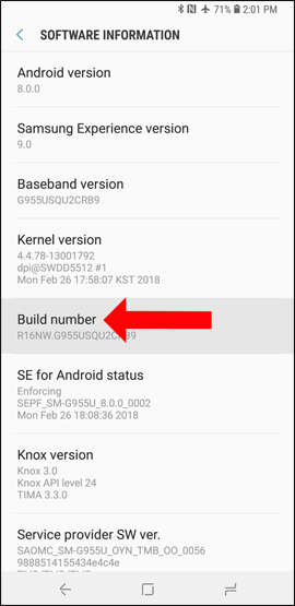 Cách kích hoạt và gỡ bỏ tùy chọn nhà phát triển trên thiết bị Android Bat-che-do-Developer-Galaxy-S9-Build-Number