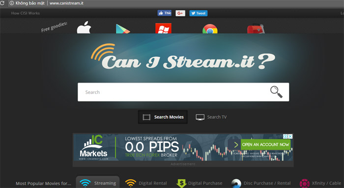 Can I Stream It? - Tìm kiếm phim và video trên Web