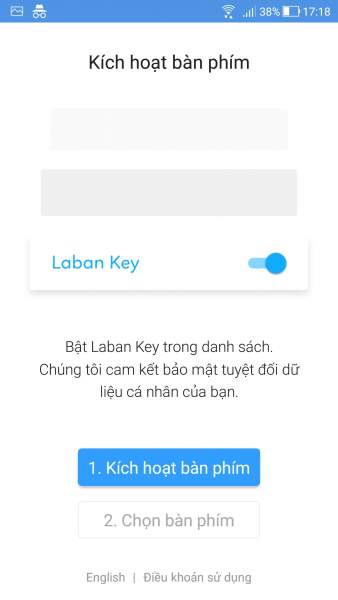 Thiết lập ứng dụng labankey trên điện thoại 