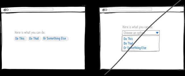 Hiển thị tối đa lựa chọn người dùng thay vì ẩn chúng đi