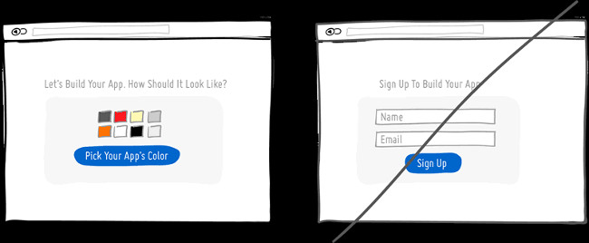 Hãy để người dùng tự tham gia vào thay vì yêu cầu họ đăng ký ngay