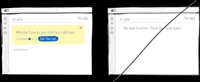 Hãy thiết kế cho những phần dữ liệu trống