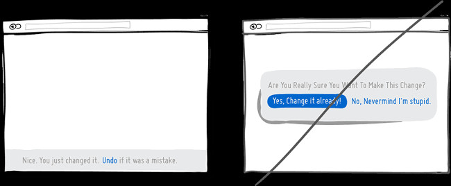 Hãy để lệnh Hoàn tác (Undo) thay vì phải xác nhận