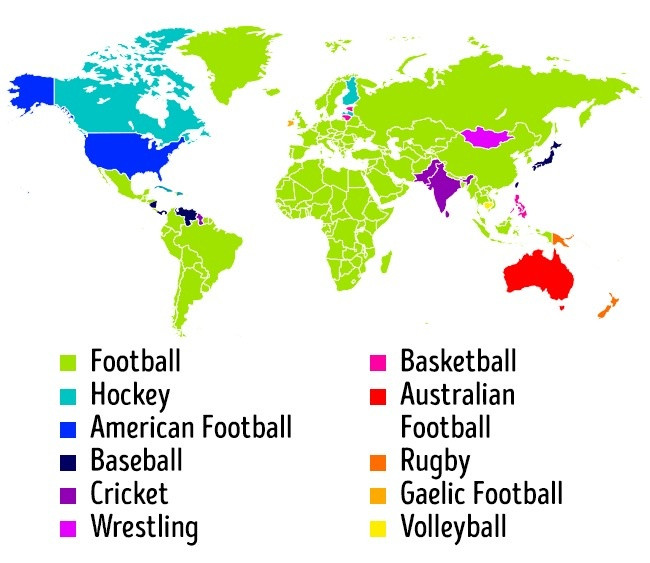 Bản đồ các môn thể thao trên thế giới