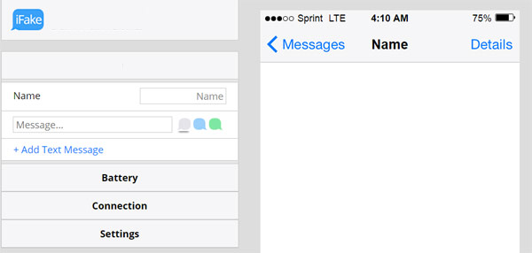 Một góc trang web hỗ trợ tạo ảnh tin nhắn giả trên iPhone