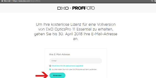 Nhập Email để nhận license từ nhà sản xuất
