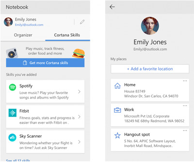 Cortana được bổ sung thêm một trang tiểu sử mới