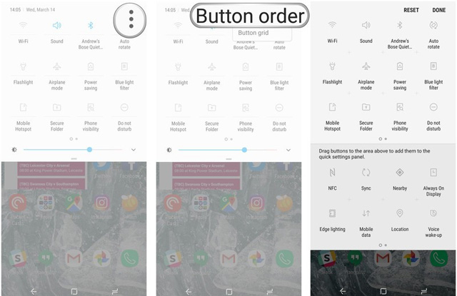 Xóa hoặc thêm cài đặt nhanh