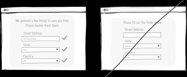 Để một số thông tin mặc định cho người dùng dễ hình dung khi đăng ký